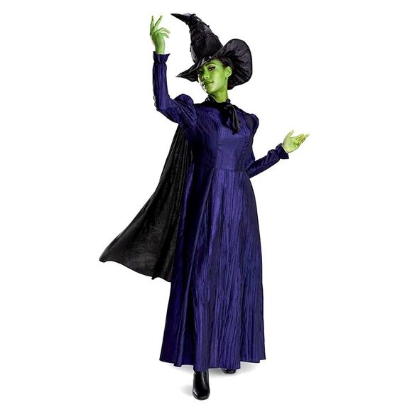 NWT Women’s Deluxe Elphaba Costume Wicked Includes Dress, Cape & Hat size Medium - Picture 1 of 5